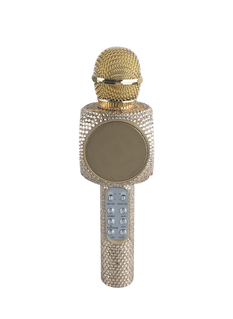 Gold Bling Karaoke Microphone & Bluetooth Speaker