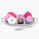18" Doll - Cupcake & Petit Four Set + Dessert Display Set-Pink