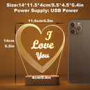 3D Night Light, I Love You Luminous Letter Table Lamp