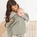Crane Baby - 6 Layer Muslin Blanket Fern