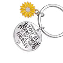 Inspirational Sunflower You're Awesome Keychain