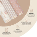 Crane Baby - Violet Floral 100% Cotton Muslin Swaddle Blankets (Set of 3)