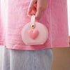 Semi-Circular Portable Jewelry Box with Heart, Hand-Carry Style