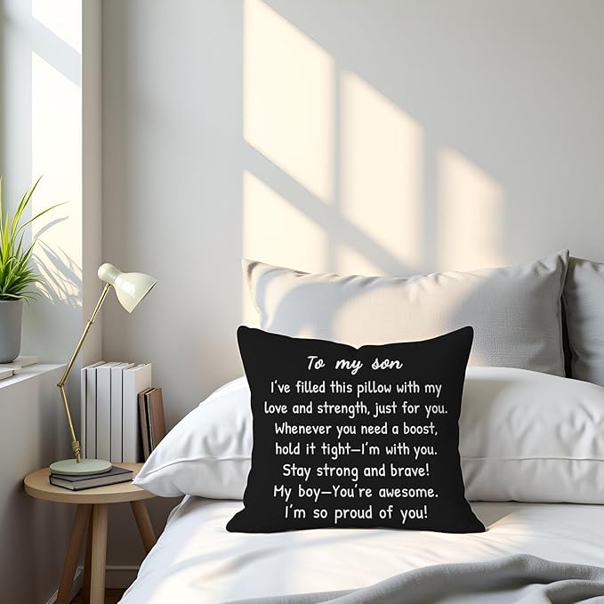 My Son Black and White Pillow