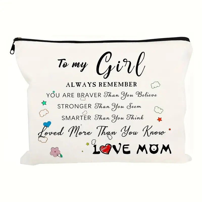 Stylish Cosmetic Bag Organizer - Inspirational Quote You Are Braver Than You Think