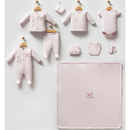 10-Piece Organic Cotton Newborn Baby Set – Embroidered : Pink