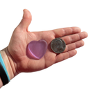 Here's My Heart printed Frosted Glass Heart, Pocket Stone: Pink