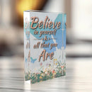 Inspirational Lucite Plaque, Believe in Yourself