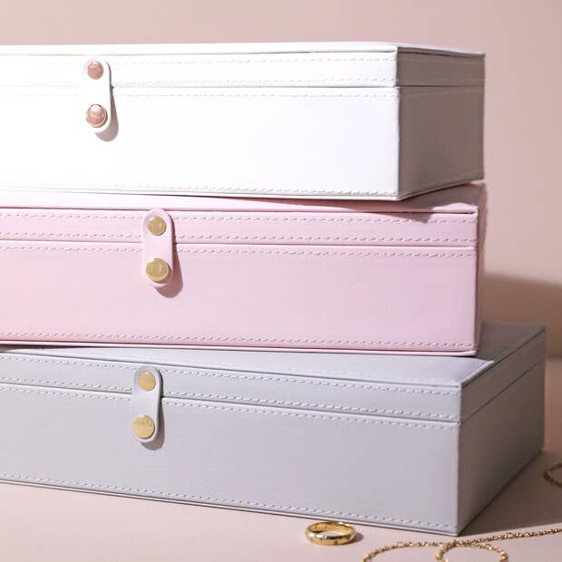 Pink PU large jewellery Box