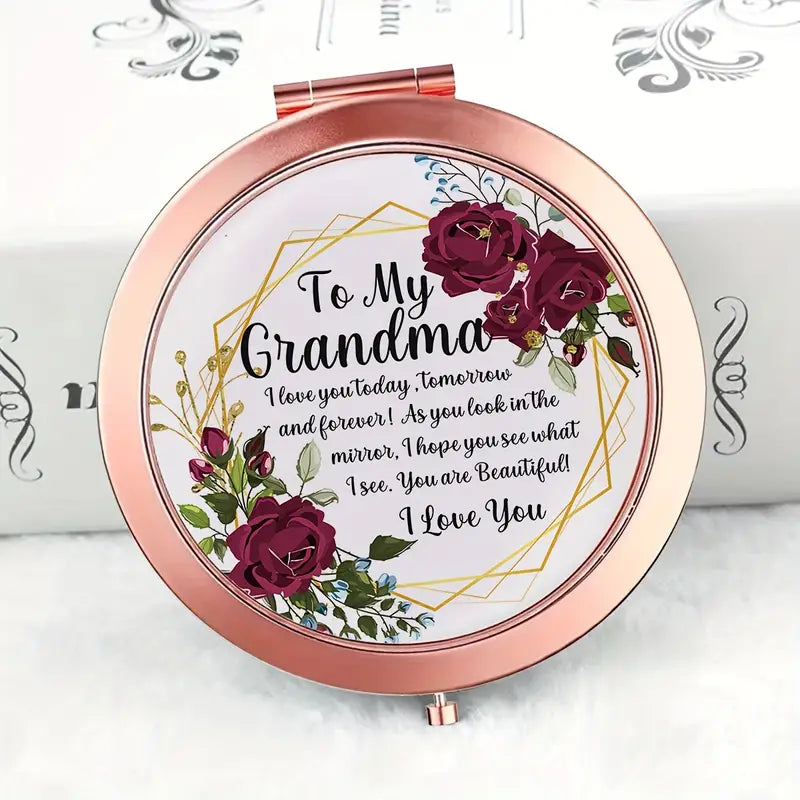 Rose Golden Compact Mirror- Loving message, always to remember..!