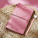 To My Daughter Leather Journal+Heart Rhinestone Pen Set