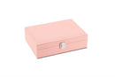 Fabric Hard Framed Ladies Jewelry Box: Pink