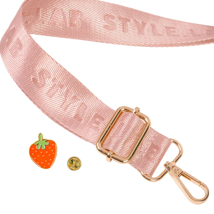 Reese Perforated Crossbody Bag Blush W/ Strawberry & Daizy Pin