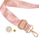 Reese Perforated Crossbody Bag Blush W/ Strawberry & Daizy Pin