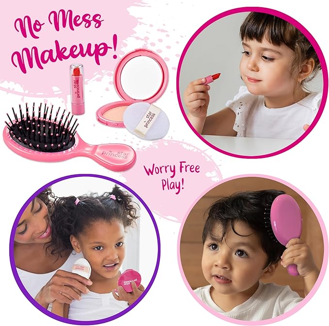 Play Purse for Kids - Pretend Makeup, Keys, Smartphone, Dress Up Toy Purse