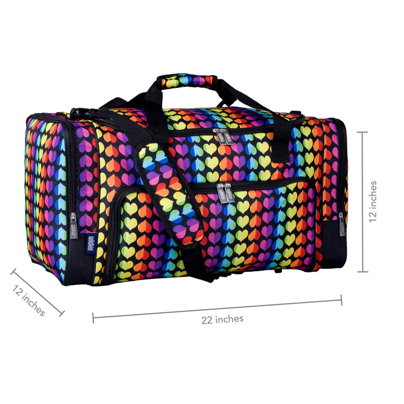 Rainbow Hearts Weekender Duffel Bag