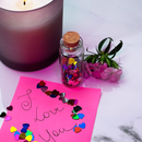 Hug in a Jar, Heart Shaped Confetti in a Glass Vile