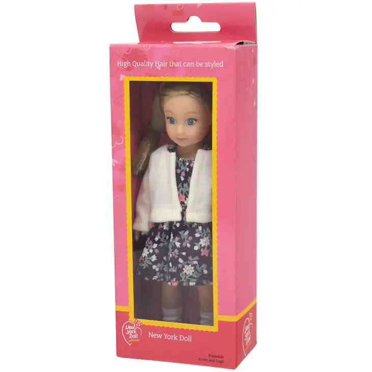 6.5" mini posable doll-floral dress