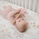 Crane Baby - Violet Floral Plush Baby Rattle Toy