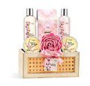 Cherry Blossom Gift Basket- Wooden- Shower Gel, Bubble Bath, Body Scrub, Body Lotion, Bath Salts...