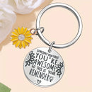 Inspirational Sunflower You're Awesome Keychain
