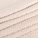 Moss Knit Baby Blanket + Bunny Rattle Gift Set (Organic): Natural