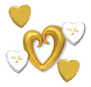 Bouquet 5pc Hebrew Mazel Tov Open Gold