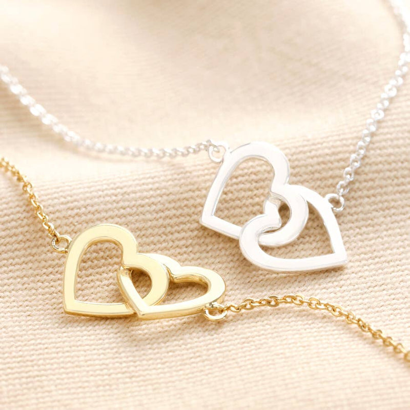 Interlocking Heart Bracelet in Gold