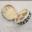 Round Leather Jewelry Box With Zipper Organizer Box