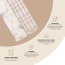 Crane Baby - Charlie 2-pc. Farmhouse Goose/Check Swaddle Set