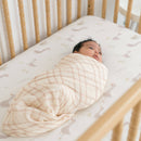 Crane Baby - Charlie 2-pc. Farmhouse Goose/Check Swaddle Set