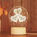 3D I Love You Night Light, Bedside Lamp