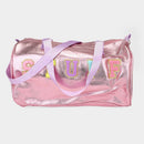 STUFF Message Metallic Top Handle Duffle Bag / Crossbody Bag: Pink