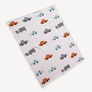 Organic Cotton Sweater Knit Baby Blanket- Cars