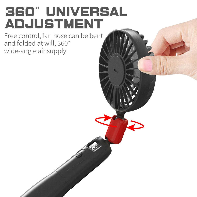 2in1 Detachable Handheld Neck Fan Portable Adjustable Digital Outdoor AirCooling