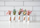 Mini Dried Floral Vases & Wood Gift Tag