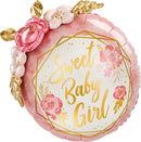 Multi-Balloon Baby Girl Floral Geo Foil Balloon