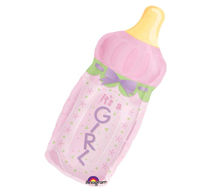 It's A Girl Baby Bottle Mylar Balloon