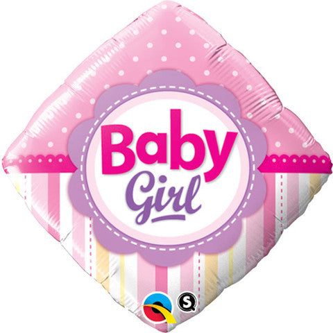 Baby Girl Dots and Stripes Mylar Balloon