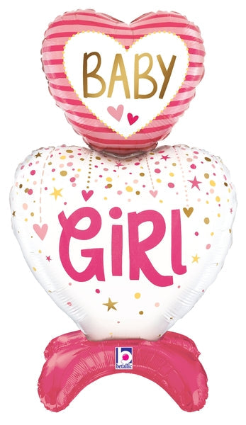 StandUps Baby Girl Hearts Foil Balloon