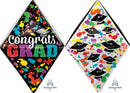 Grad Paint Splotch UltraShape Anglez Foil Balloon
