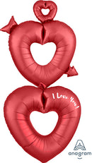 Satin Open Hearts Giant Multi-Balloon Foil Balloon