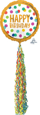 Happy Dots Pom Pom Foil Balloon