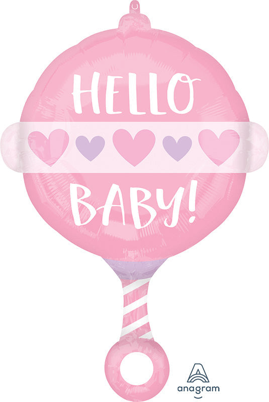 Baby Girl Rattle Foil Balloon