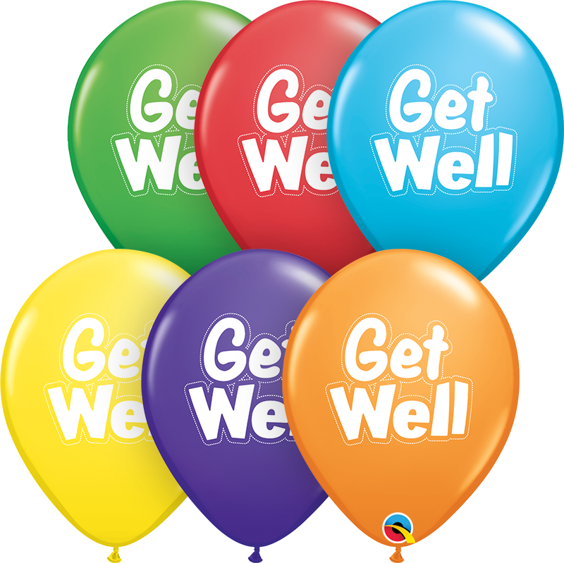 Get Well Dashed Latex Balloon