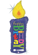 Holographic Shape Candlestick Birthday Balloon