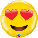 Smiley Face With Heart Eyes Foil Balloon