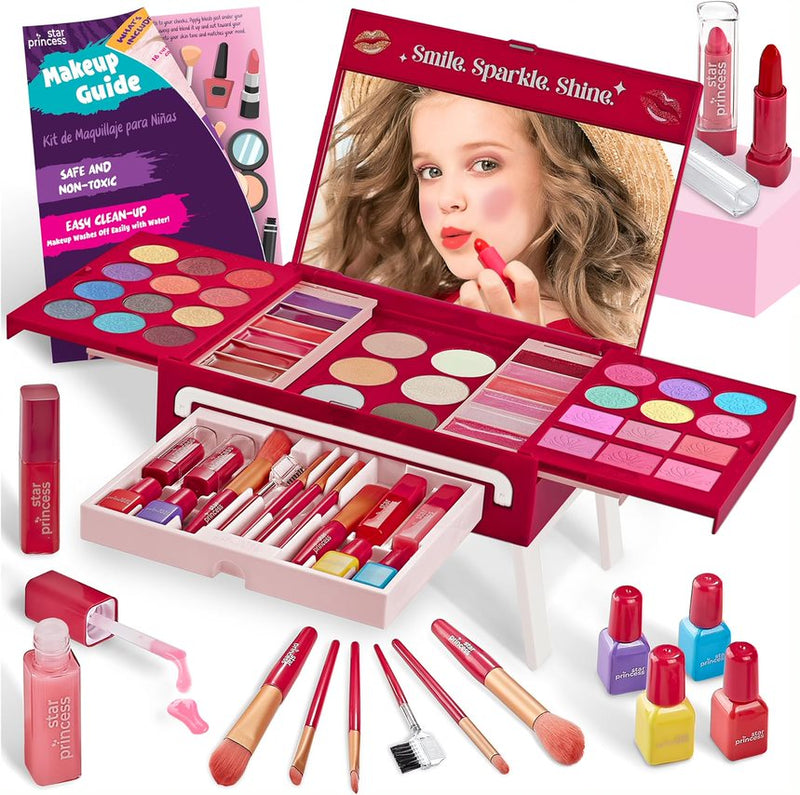 Kids Makeup Kit for Girls - Real Washable - Pretend Play Toy