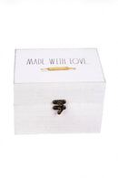 “Made with Love” White Farmhouse Recipe Box