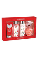 White Rose Jasmine Fragrance Bath & Body Collection Gift Box, Includes Shower Gel, Body Lotion, Body Scrub, Bath Bomb & Sponge